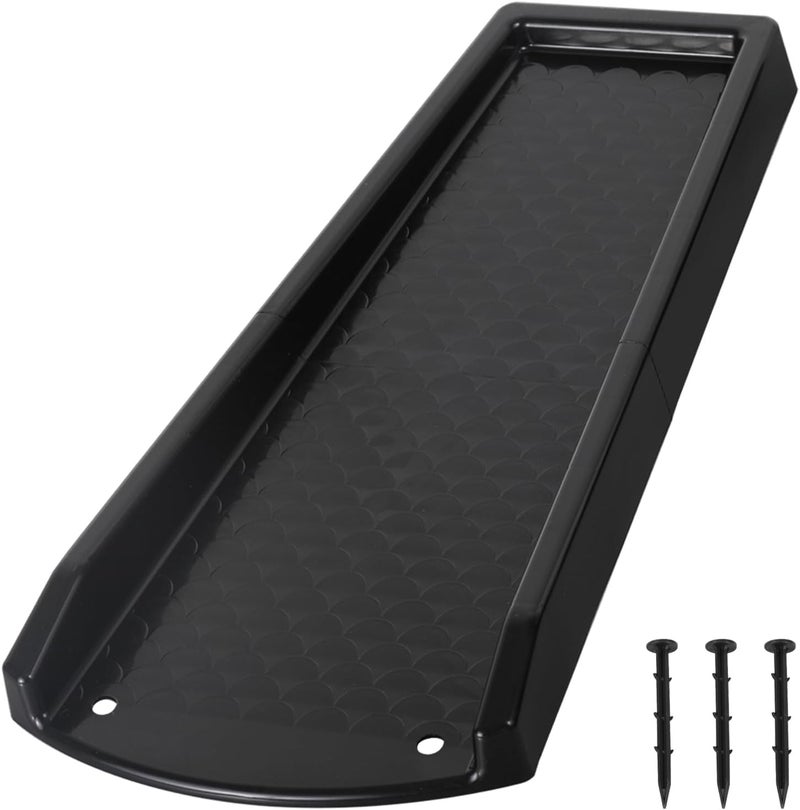 plusgutter Rain Gutter Downspout Splash Block, Gutter Downspout Extensions for Water Drainage, 24" Gutter Splash Guards Downspout Extender, Fixable Down spout Drain Trays with PE Nails(1 Pack, Black) - Image 1